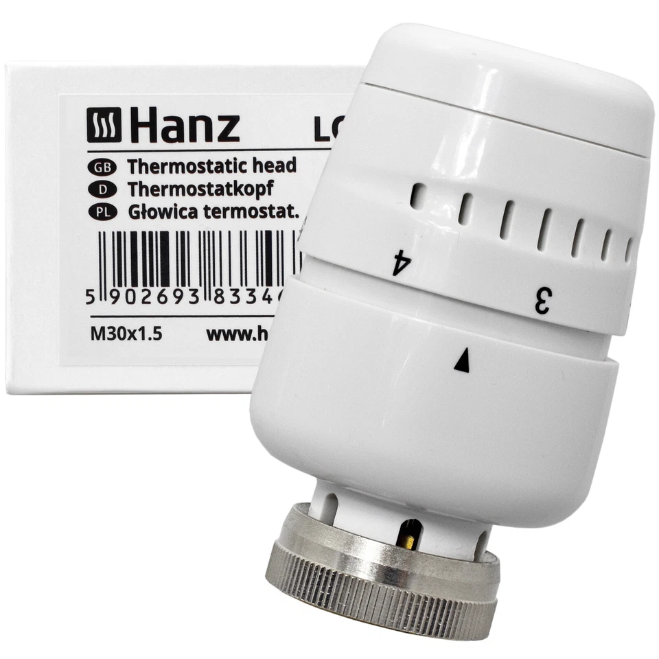 Heizkörperregler Neu Design Thermostat Heizungsregler Schwarz Weiss Grau HANZ DE - Bild 2 von 4