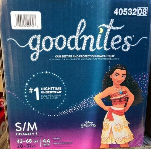 Goodnites Girls S/M Bedwetting Underwear 44 Count (43–68 lbs) - Picture 1 of 1