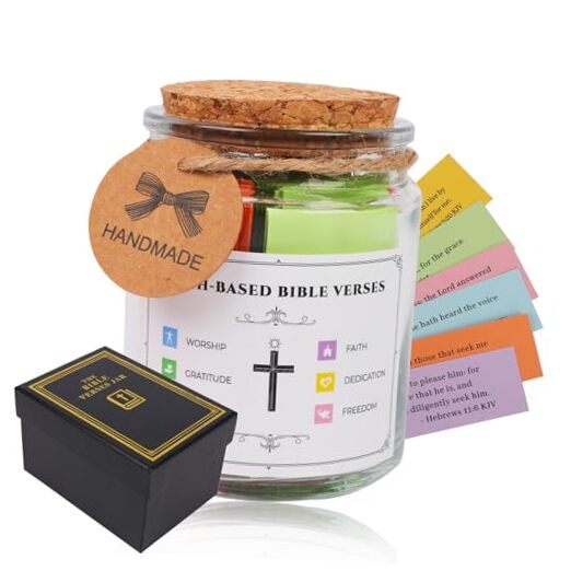 Handmade Jars Bible Verses Scripture Prayer Glass Jars with 90 KJV Bible verses