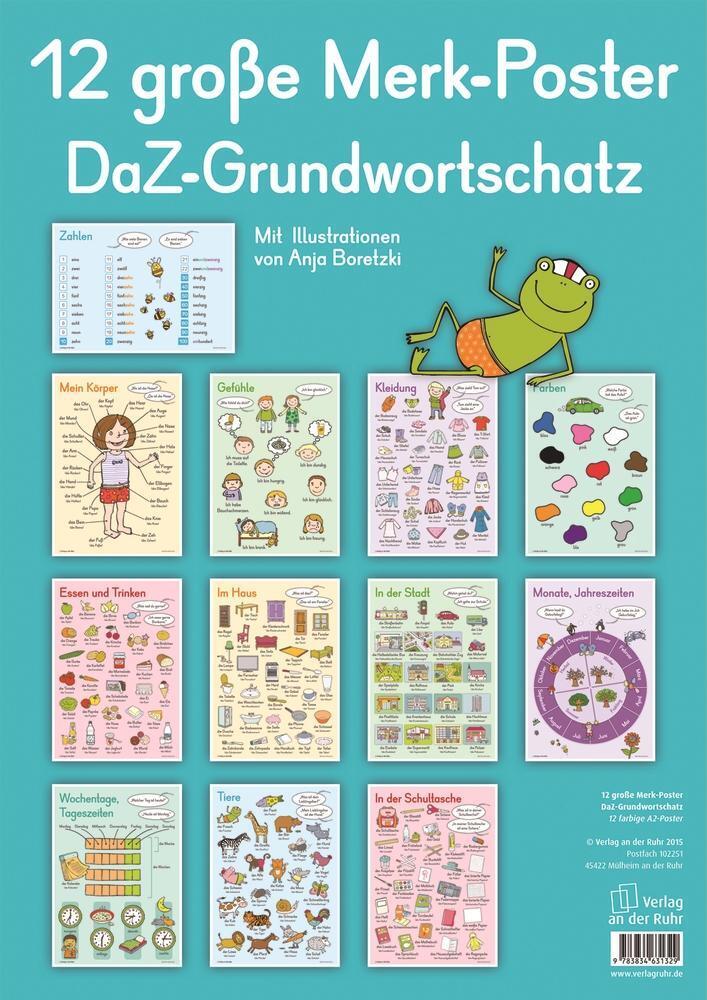 Thumbnail - 12 Große Merk-poster Daz-grundwortschatz | Redaktionsteam Verlag An