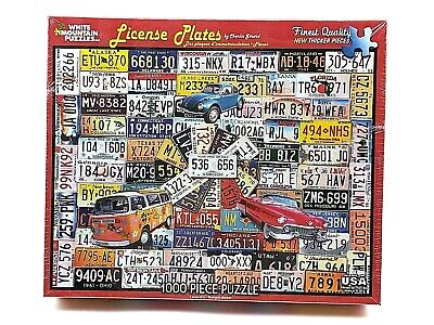 White Mountain Puzzles License Plates 1000 Piece Jigsaw Puzzle for sale online 