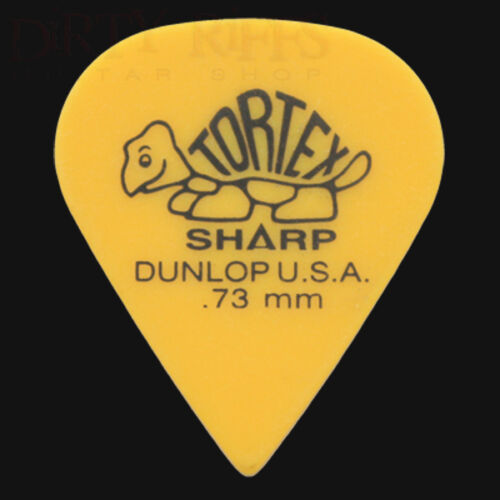 Dunlop Tortex Sharp Guitar Picks Plectrums 0.73mm Yellow - 6 10 12 20 24 or 36 - Picture 1 of 1