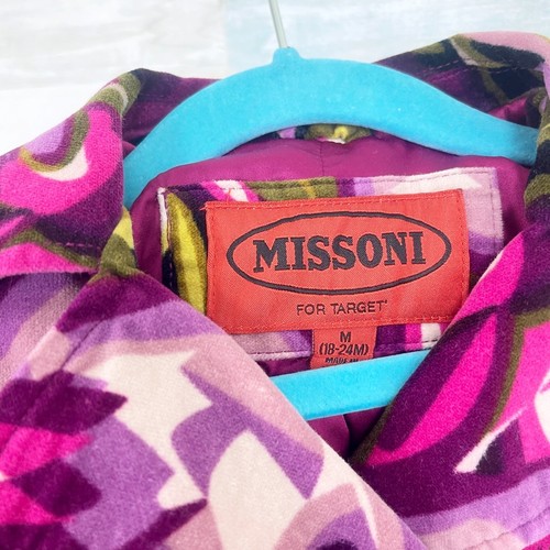 Missoni For Target Floral Velvet Peacoat Purple Lined Toddler Girl 18M-24M - Bild 5 von 6