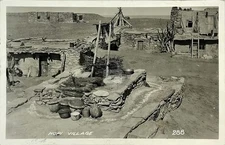 1930 Native American Indian Hopi Village RPPC Photo Postcard COPY