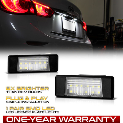 ''XENON WHITE'' LED License Plate Light Housing For Nissan Juke NV200 Infiniti Q50
