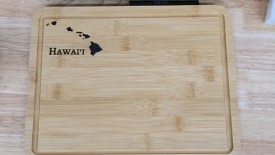 Hawaiian Islands Laser Engraved Bamboo Cutting Board 8.5X11.5