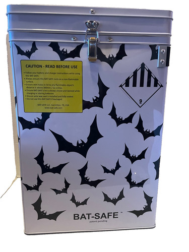 Bat-Safe BAFBATSAFEXLS  XL LiPo Battery Charging Safe Box  TALL 18x12x9 Preowned