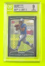 2009 Bowman Chrome Matthew Stafford #/250 XFRACTOR RC BGS 9 Lions Rams