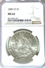 1883 O $1 Morgan Silver Dollar MS62 NGC Uncirculated New Orleans