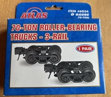 Atlas O Gauge #6034 70-Ton Roller-Bearing Trucks- 3-Rail, New