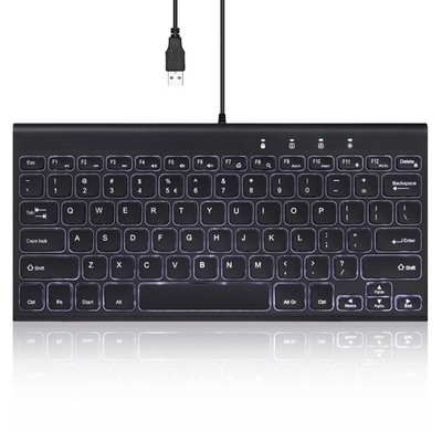 Perixx PERIBOARD-429 US Wired Mini Backlit Keyboard - Thin and Silent Scissor...