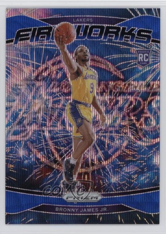 2024-25 Panini Prizm Fireworks Blue Wave Prizm 109/175 Bronny James Jr #14 1t4l