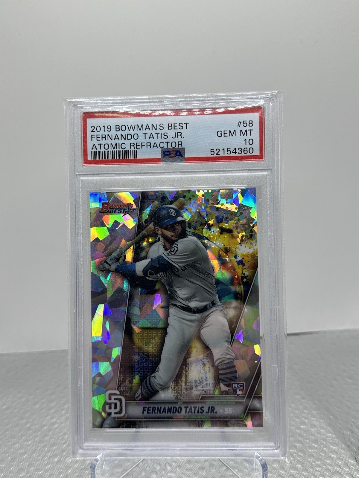 2019 Bowman's Best Fernando Tatis Jr. PSA 10 Gem Atomic Refractor Rookie #58 RC