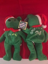Vintage KEN GRIFFEY JR. 24 Salvino s Bamm Beano s 1998 Green Christmas Bear NOS