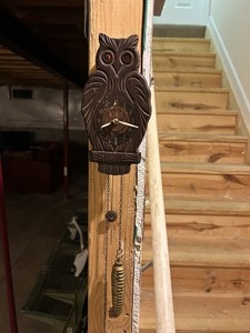 VINTAGE OWL MOVING EYE CUCKOO CLOCK -RUNS