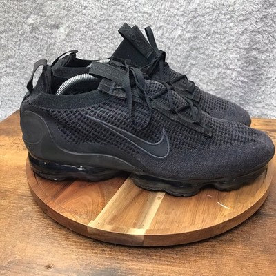 Nike Air VaporMax 2021 FK Flyknit Mens 12.5 Triple Black Gym Running Sneakers