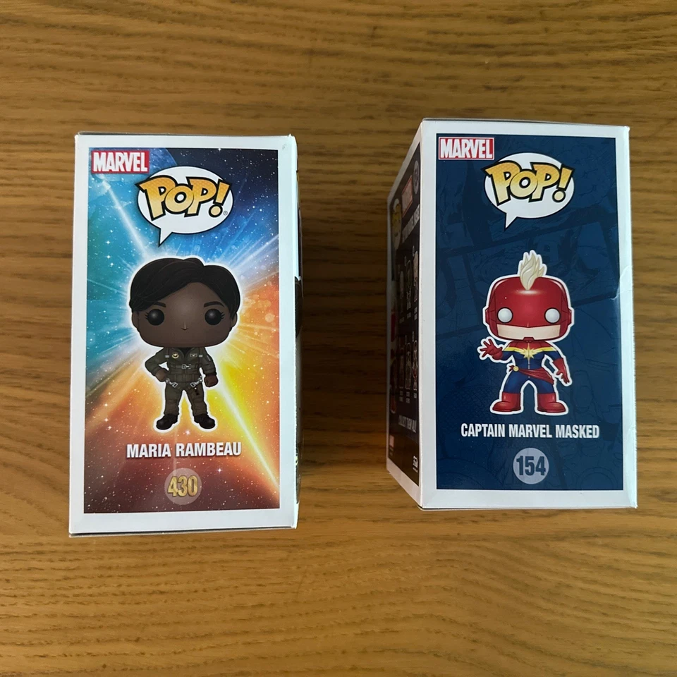 Lot 2 Funko Pop 430 & 154 Maria Rambeau Captain Marvel Masked - Photo 4/4