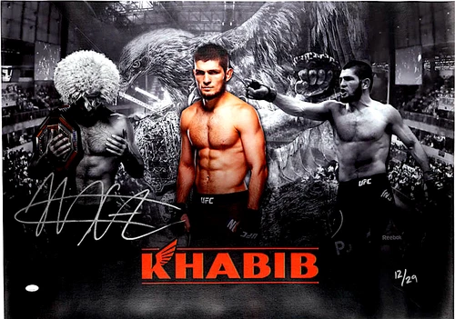 Khabib Nurmagomedov Autographed Limited Edition /29 UFC Canvas Photo 24X36 (JSA) - Picture 1 of 5