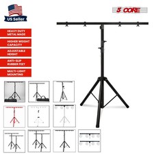 5 Core DJ Light Stand and T Bar Adjustable Heavy Duty Stage Lights Stands