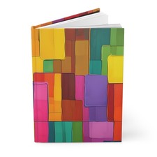 Colorful Abstract Blocks Journal  Hardcover Notebook  Personal Diary Gift