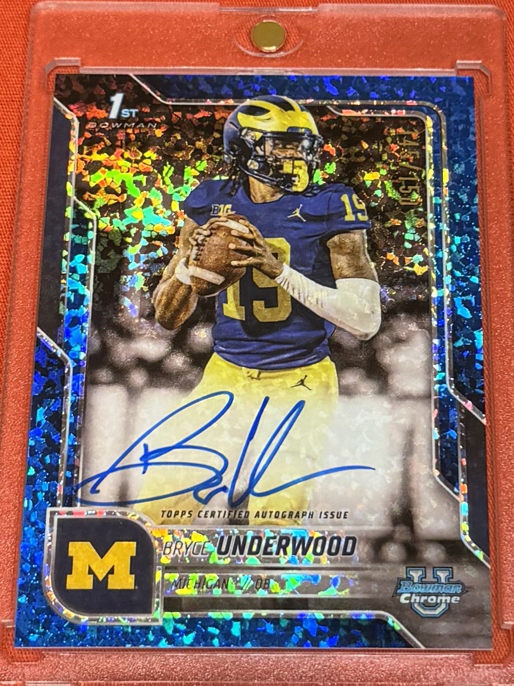 2025 Bowman University Chrome 1st Bryce Underwood Auto /150 Blue Mini Diamond