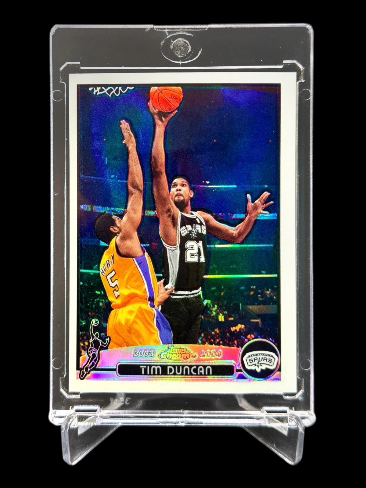 2003/04 Topps Chrome TIM DUNCAN REFRACTOR SP VARIATION HOLO #22 SPURS🔥RARE🔥