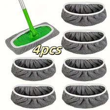 4 PCS grey Microfiber Mop Replacement Pads- Washable & Durable Flat Mop Covers