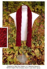 Vermont Organic Fiber Co. O-Wool Knitting Pattern - Leaf Pattern Scarf