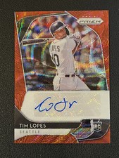 Tim Lopes 2020 Panini Prizm Red Wave Prizm Auto /75 RA-TL RC Mariners