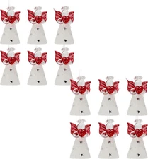 Glitter Angel Ornaments - White with Red Hearts & Wings - Xmas Craft 12