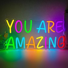 You Are Amazing Neon Sign Room Decor Classroom Colorful Dimmable Led Letter N...
