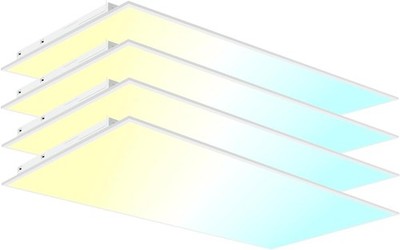 4 Pack 2x4 LED Flat Panel Lights 30W-72W Dimmable Office Ceiling Fixtures 5-CCT