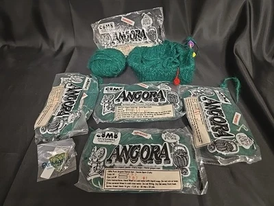 C&M Artesanias 100% ANGORA Yarn 2ply Handspun 16g/33yd Green 4 New Sm Skeins - Photo 1/4