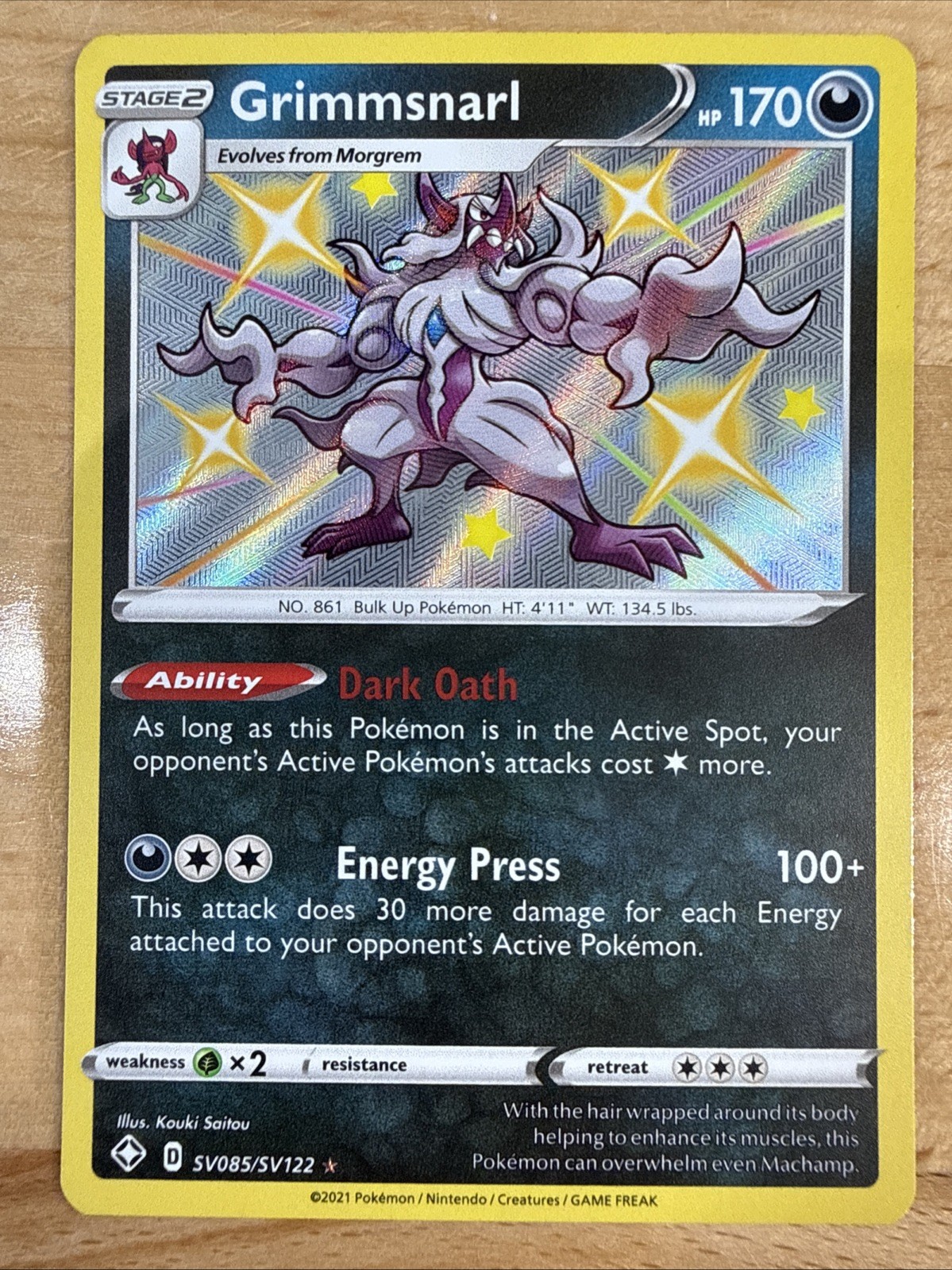 Grimmsnarl SV085/SV122 Shining Fates: Shiny Vault Holo