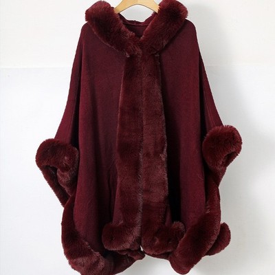 Women's Prom Elegant Cloak Knitted Cape Stole Wedding Shawl Wraps Winter