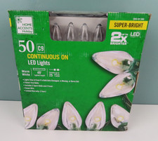 Home Accents 50 Warm White C9 LED Lights Super Bright Indoor Outdoor New in Box