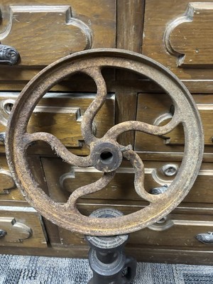 antique cast iron blacksmith POST DRILL 12 1/2'' FLYWHEEL ''C2''   MODEL ENGINE