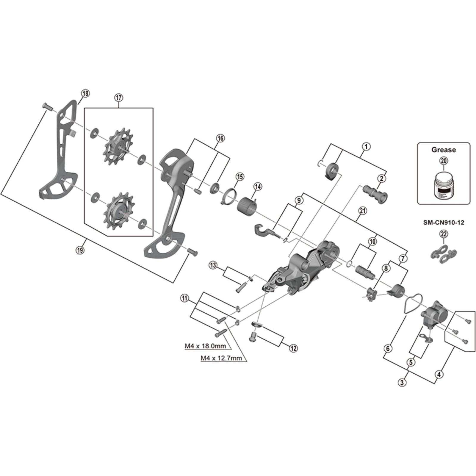 Shimano Spares RD-M8120 stroke adjusting screws and plate
