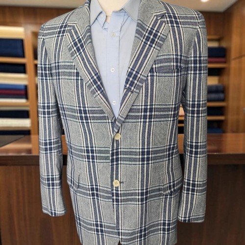 Southwick, Vintage 1960s Southwick Blazer 42r Three Roll Two Full Canvas Linen Wool Silk