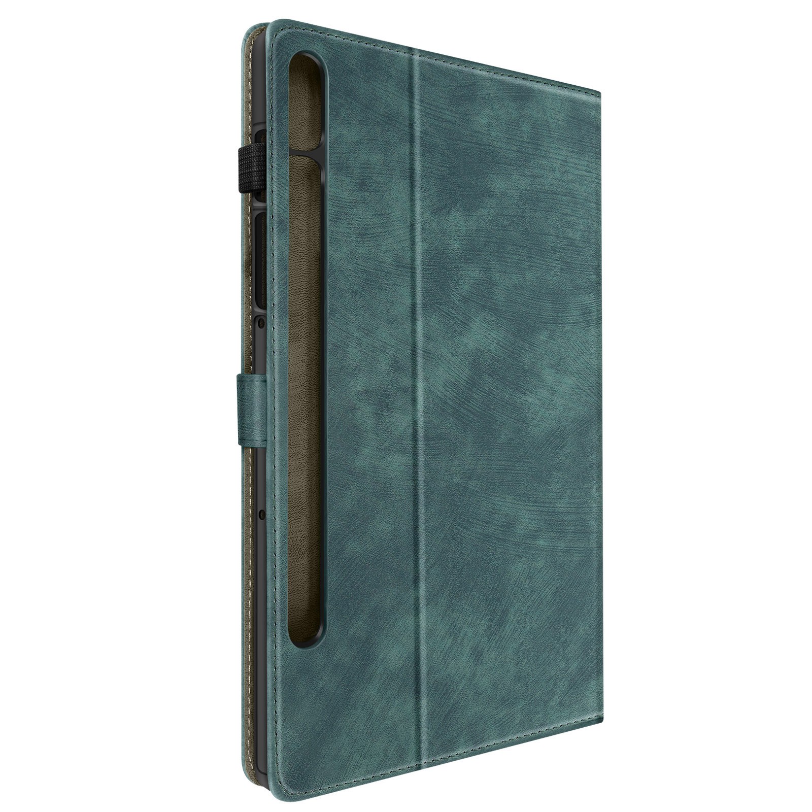 Housse Galaxy Tab S9 verte portefeuille sacoche tablette avec compartiments