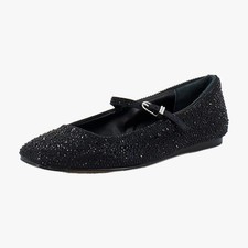 Dolce Vita Reyes Womens Flats Black Metallic Crystal