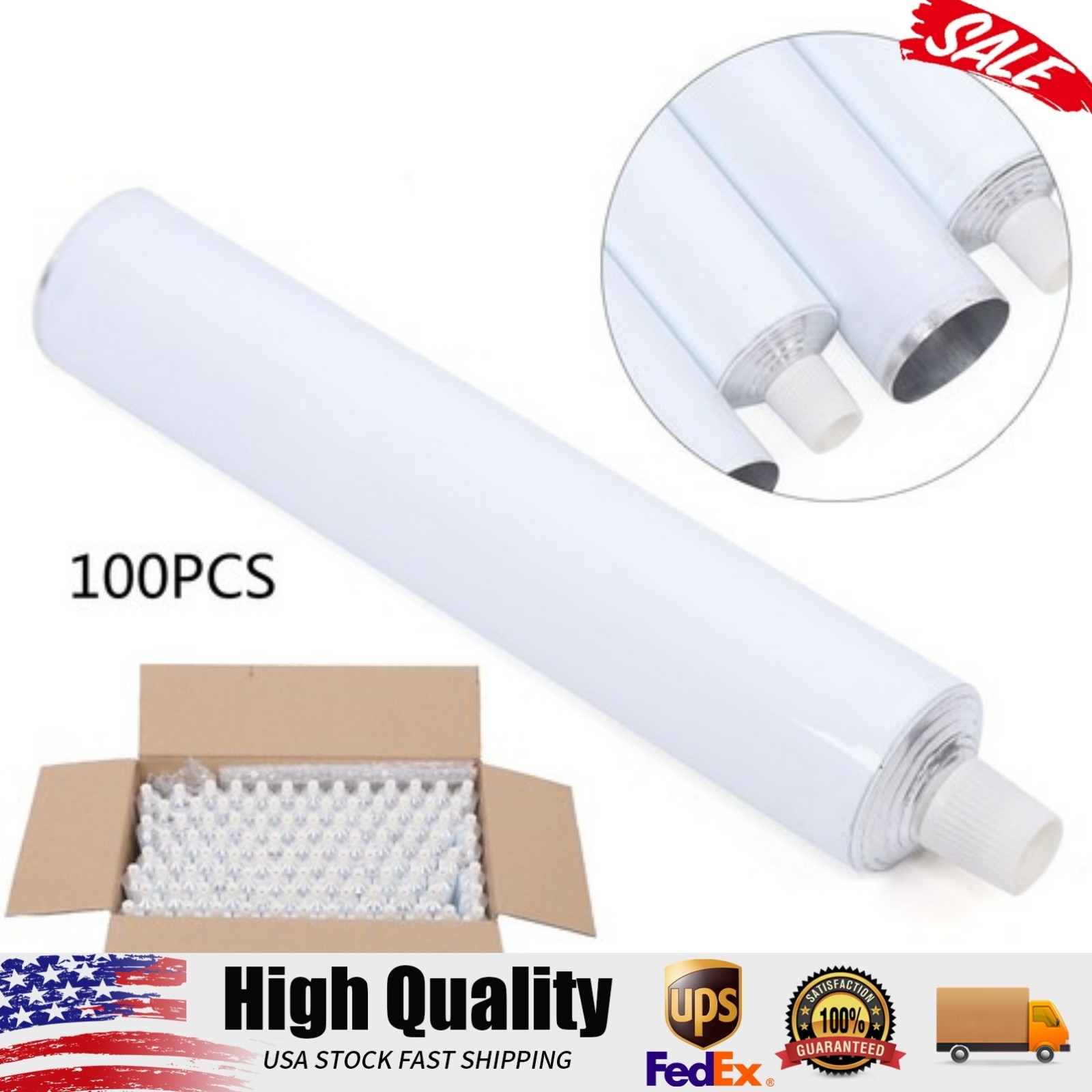 100pcs Travel Tube Aluminum Empty Unsealing Toothpaste Tubes Environmentally