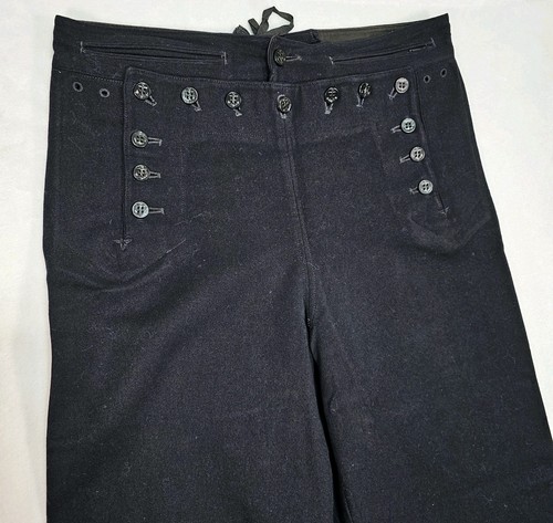 Pantaloni vintage anni 40 US Navy uomo 30x32 cracker jack lana gamba larga svasati seconda guerra mondiale navale - Foto 2 di 15