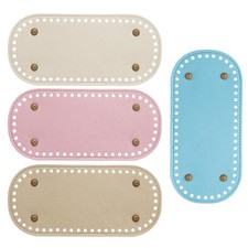 4pcs Bag Bases for Crochet, 8.7 x 4 Inch PU Leather Bag Bottom Pad for DIY Cr...