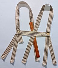 Civil War Suspenders REDUCED SHOULDER SLIP Beige Ticking  Hand Crank Machine