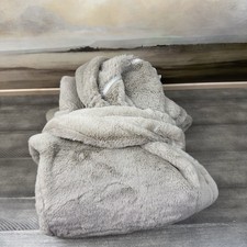 Pottery Barn Double Sided Faux Fur Robe Medium M Color Dove NWOT