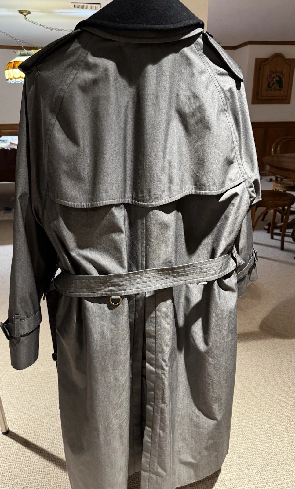 Burberry London Men's Canvas Trench Coat | Made in England | Gray | Size 52 - product detail image 11