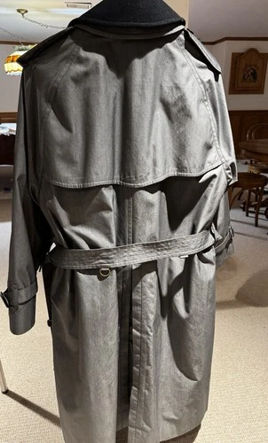 Burberry London Men's Canvas Trench Coat | Made in England | Gray | Size 52 image 11
