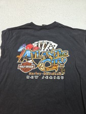 Harley Davidson Atlantic City NJ Shirt Mens L Black Biker Graphic USA Made