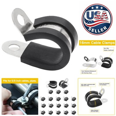 20pc 5/8 Inch Insulated Stainless Steel Pipe Clamps - Reliable Cable Management